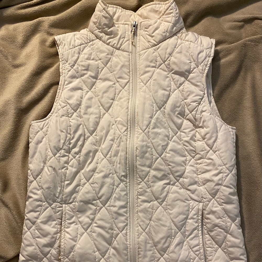 Eddie Bauer | Ivory Quilted Vest | Size S